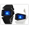 Futuristische LED-Fashion V Men - Quarz Armbanduhr - Farbauswahl-LED (ca. 3 Sek.) mit Datum (wei?), Wasser Resistent