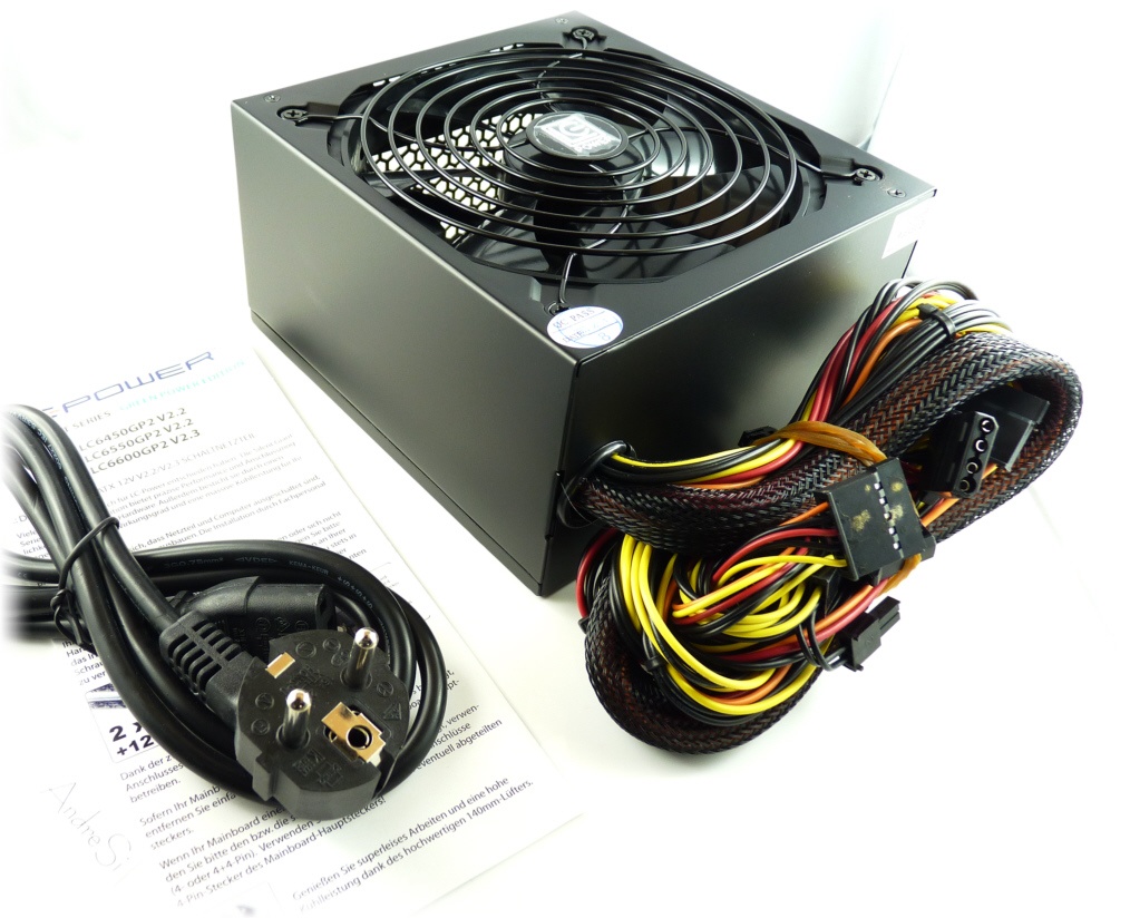 Alimentation 550W. LC-POWER LC6550GP2 V2.2, 14 Cm Giant Green