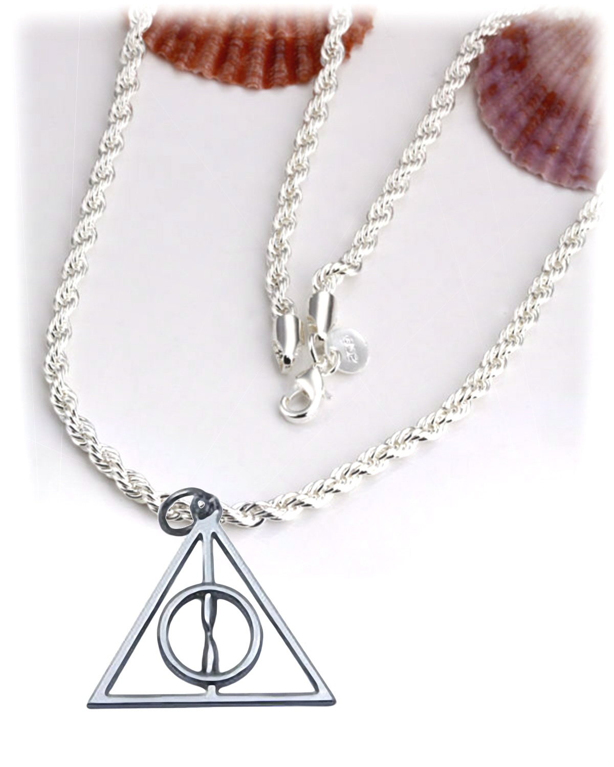 Necklace Deathly Hallows Platinum Hard Wired Pendant