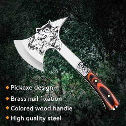 Hand geschmiedete Wikinger Axt 33cm Tomahawk mit Lederscheide aus Carbon Stahl