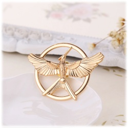 Hunger Spiele - Catching Fire - Spottt?lpel Brosche *New Design* Anstecker - Die Tribute von Panem - altgold/bronze