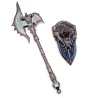 Deko Modell der Shadowmourne Axt 15,5cm mit Metall Schild 5,5cm - World of Warcraft