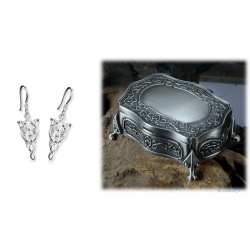  Arwens Abendstern Ohrringe aus 925er Sterling Silber mit je 3 einfassten facettenreichen Zirkon-Kristallen