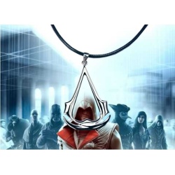 Assassins Creed Anhänger - Symbol Halskette Assassinen Zeichen & Lederhalsband